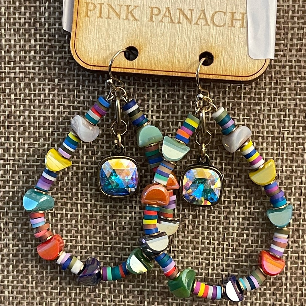 Pink Panache Multicolor Beaded Earrings - Picture 2 of 2
